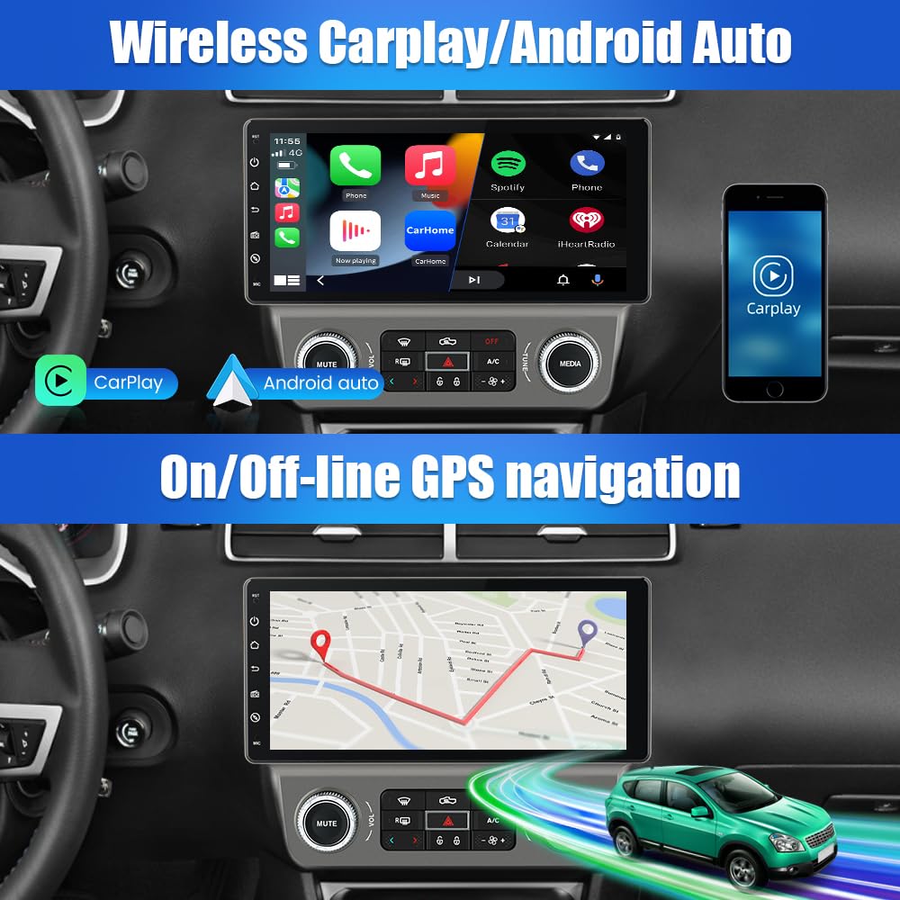 Autoradio Android 13 pour Chevrolet Camaro 2010-2015 : 4 Go + 64 Go, WiFi, Bluetooth, GPS 4G, CarPlay sans fil, Android Auto, caméra arrière gratuite