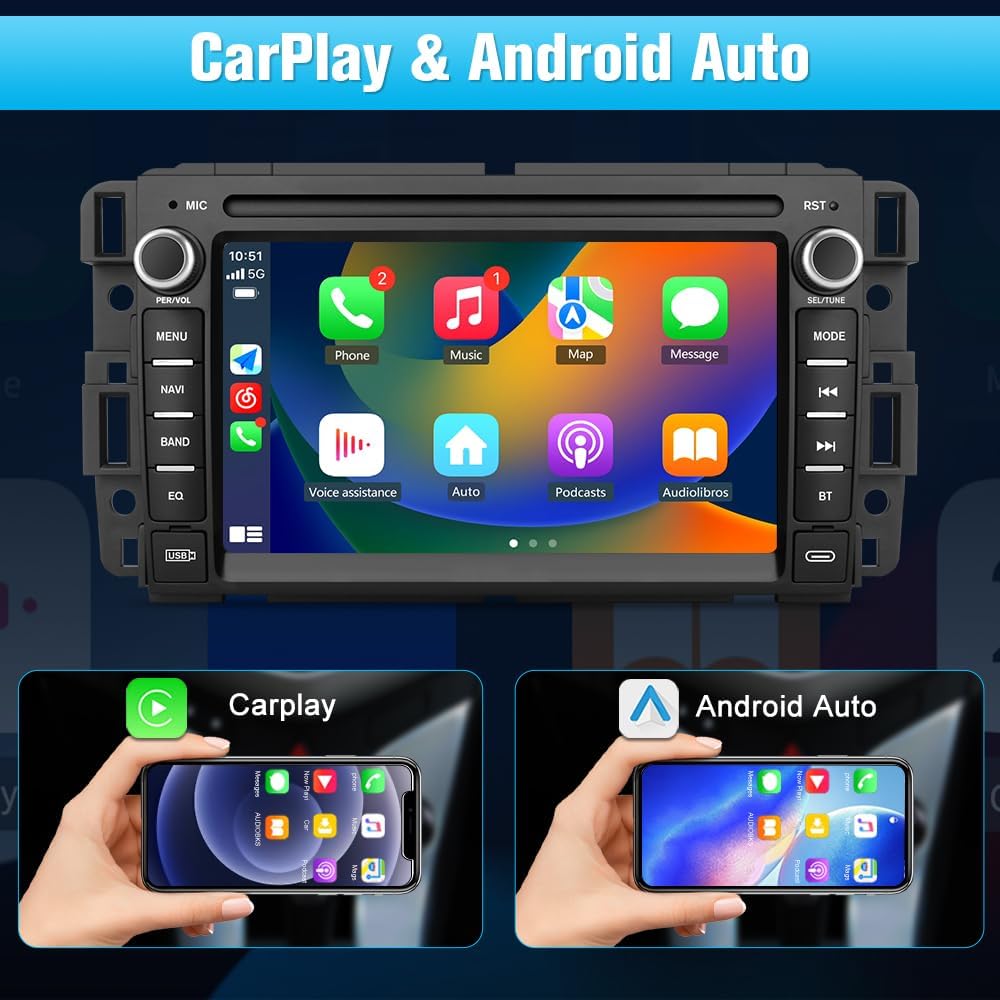 Système Multimédia Android pour Chevrolet Silverado/GMC Sierra/Yukon 2007-2013