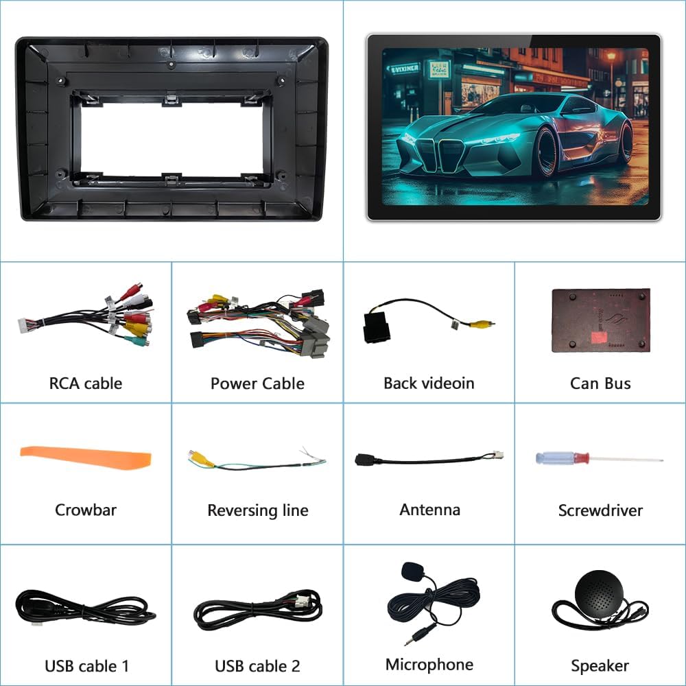 Autoradio Android 13 pour Chevrolet Silverado 2007-2013, Tahoe, Equinox, GMC Sierra, Yukon - 2+32 Go, CarPlay, Android Auto, Bluetooth, Navigation GPS