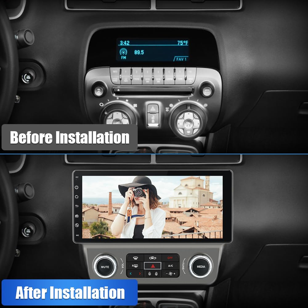 Autoradio Android 13 pour Chevrolet Camaro 2010-2015 : 4 Go + 64 Go, WiFi, Bluetooth, GPS 4G, CarPlay sans fil, Android Auto, caméra arrière gratuite
