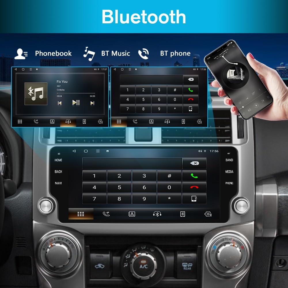 Système Stéréo Android 13 pour Toyota 4Runner 2010-2022 avec Android Auto et CarPlay