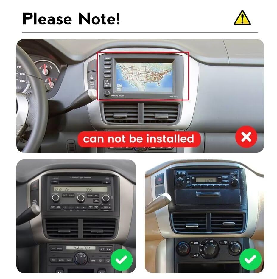 Stéréo de voiture Android tactile 8 cœurs 9 "IPS pour Honda Pilot 2006-2008, 2 + 32 Go, Car-Play, Android Auto, navigation GPS, kit de tableau de bord