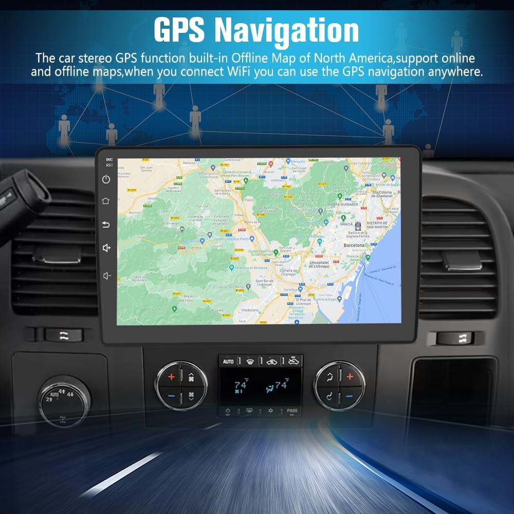 Stéréo de voiture Qualcomm 4+64 Go pour Chevrolet Silverado 2007-2013, Tahoe, Equinox, GMC Sierra, Yukon - Android 13, CarPlay, Android Auto, Bluetooth 5.0