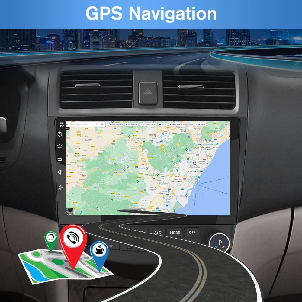 Autoradio stéréo 10" Android 12 avec écran tactile, CarPlay et Android Auto pour Honda Accord 7e génération (2003-2007)