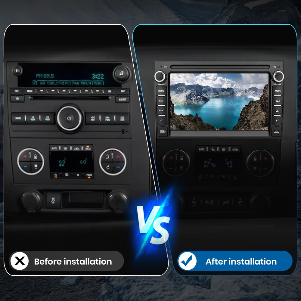 【2 + 64 Go】 Stéréo de voiture Android 13 pour Chevrolet Silverado/GMC Sierra/Yukon, navigation GPS, CarPlay/Android Auto, remplacement de radio de lecteur vidéo multimédia