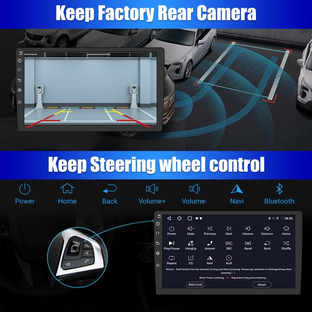 Autoradio Honda Civic 2016-2020 Android 12 : média à écran tactile avec CarPlay, Android Auto, navigation GPS, prise en charge de l'appareil photo, 2 Go de RAM, 32 Go de ROM