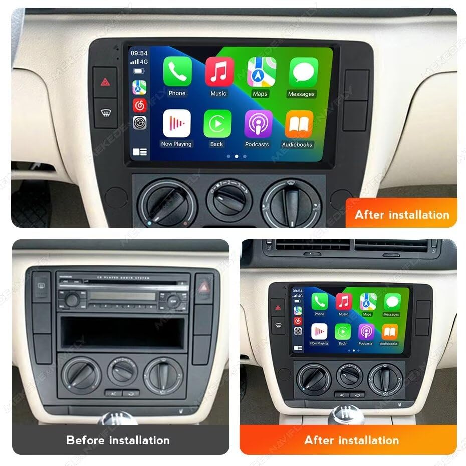 Radio Android 9" 2+64 Go pour VW Passat B5 (2000-2005) - Mise à niveau stéréo avec GPS, Car-Play, Android Auto, SWC, vue arrière, écran tactile IPS