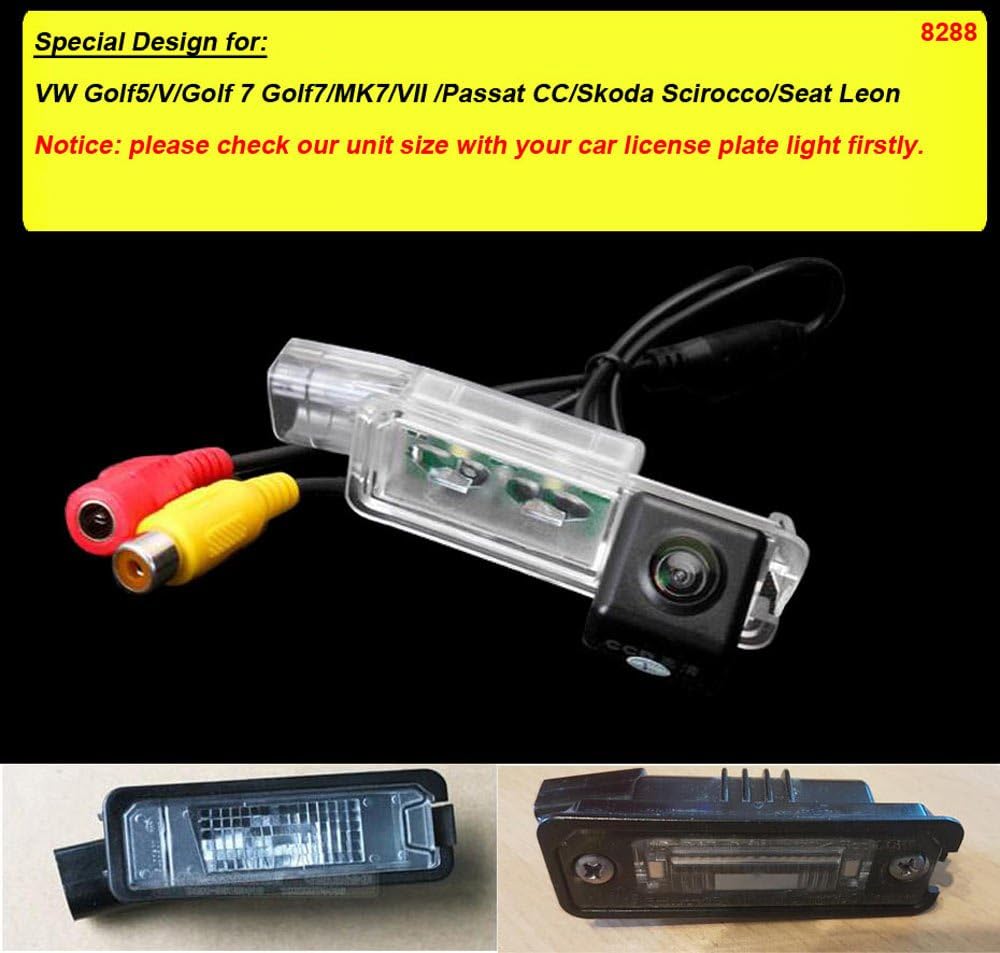 Caméra de Recul Couleur Vision Nocturne – pour VW Golf 5/6/7, Passat CC, Skoda Scirocco, Seat Leon & Lamando