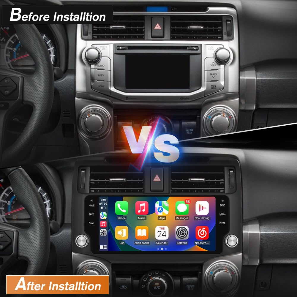 Système Stéréo Android 13 pour Toyota 4Runner 2010-2022 avec Android Auto et CarPlay