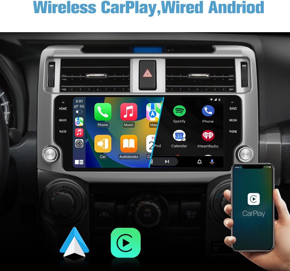 Autoradio Toyota 4 Runner 2010-2019 avec CarPlay sans fil et Android Auto