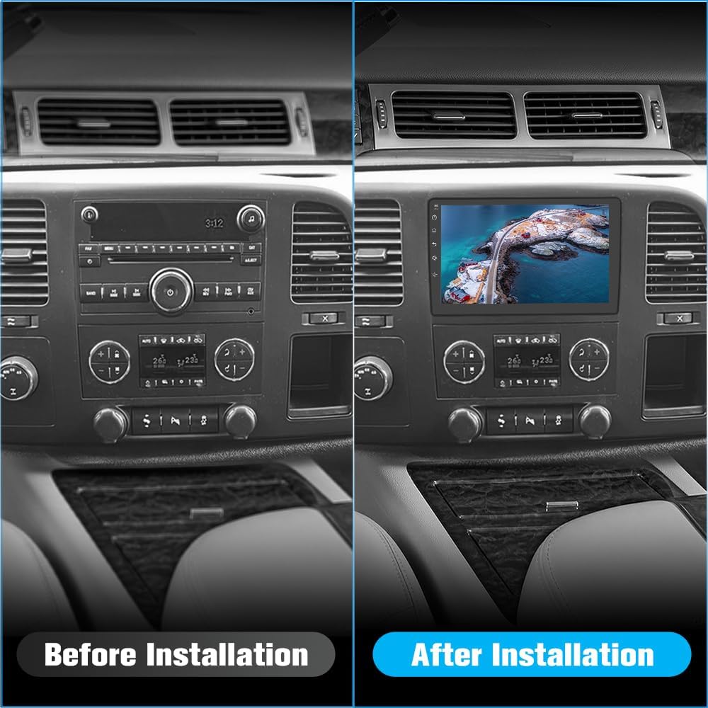 Stéréo de voiture Qualcomm 4+64 Go pour Chevrolet Silverado 2007-2013, Tahoe, Equinox, GMC Sierra, Yukon - Android 13, CarPlay, Android Auto, Bluetooth 5.0