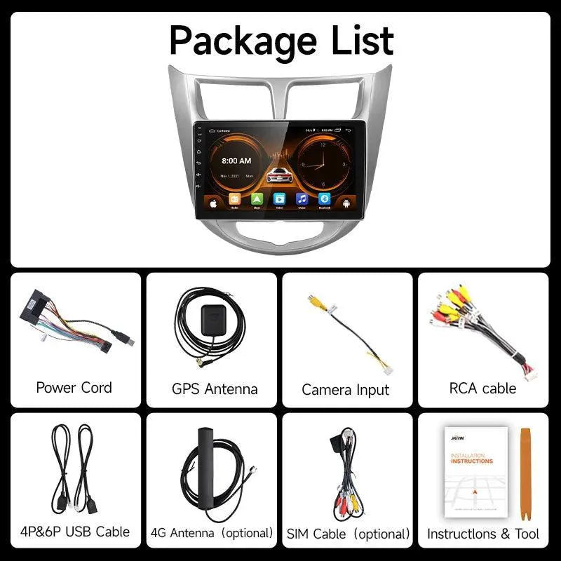 Poste Android13//4G-64//Hyundai Accent 2011-2016/Carplay-Android Auto | Autoradio | Android 14 | Écran Tactile | Bluetooth | GPS