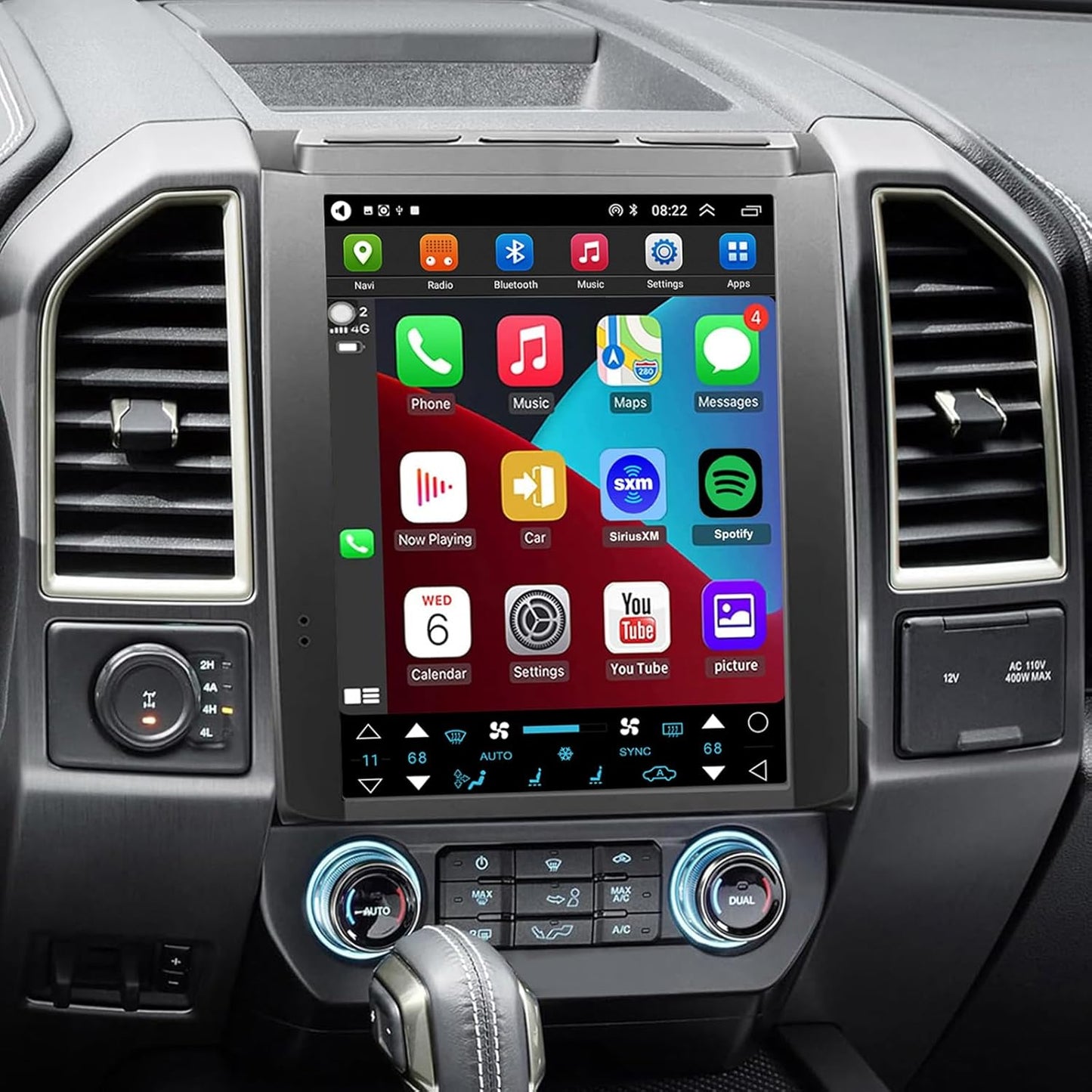 Mise à niveau radio Android 13 pour Ford F150 2015-2020 : GPS à écran tactile IPS 12,1", CarPlay sans fil, Android Auto filaire, commandes de direction, Bluetooth, WiFi