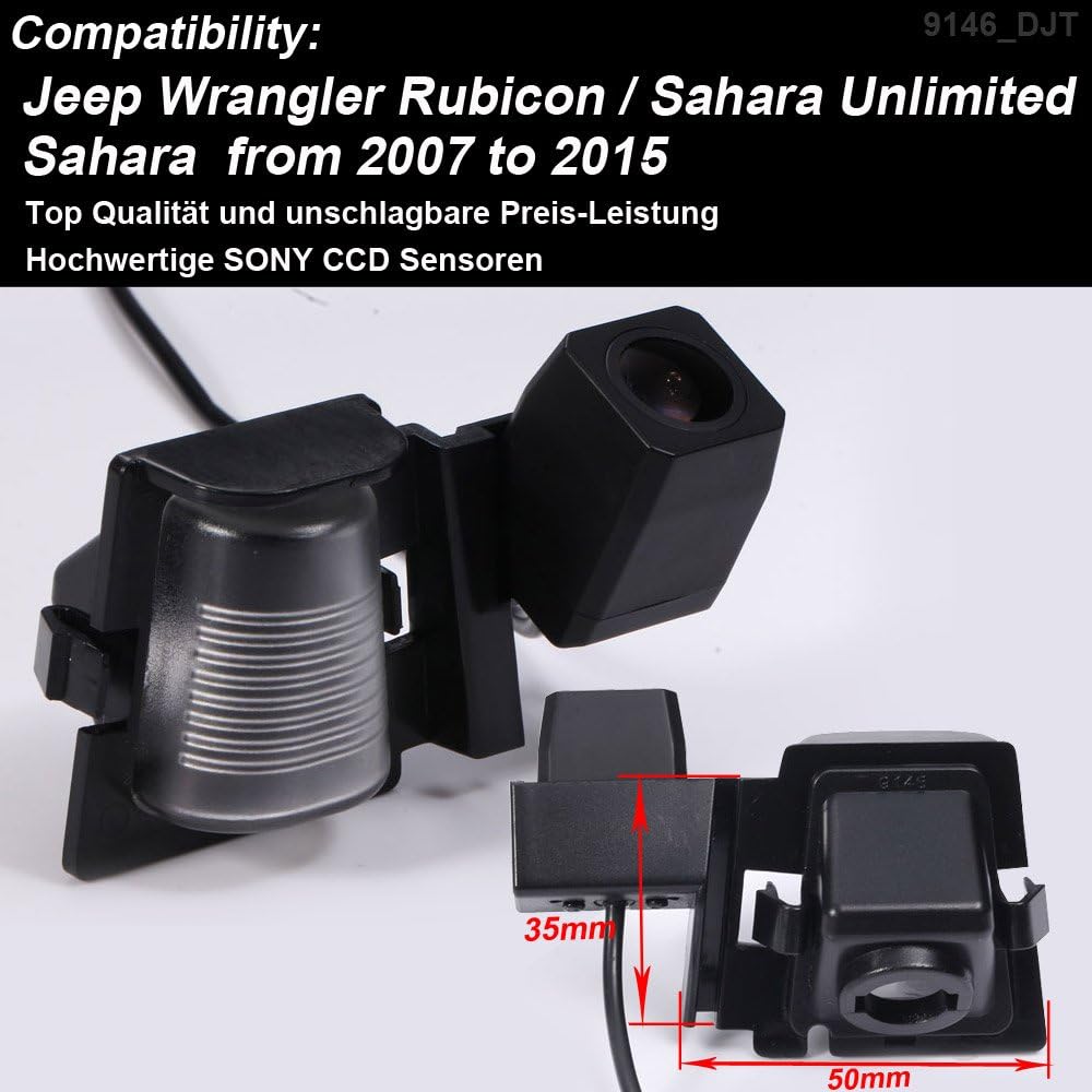 Caméra de Recul Couleur Vision Nocturne – Jeep Wrangler Rubicon, Sahara, Unlimited (2007-2015)