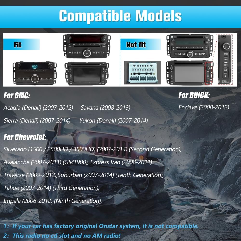 Système Multimédia Android pour Chevrolet Silverado/GMC Sierra/Yukon 2007-2013