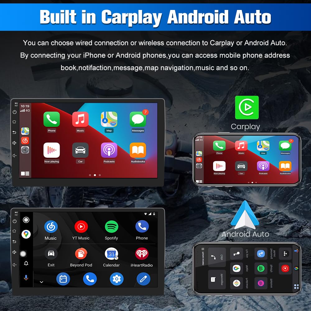Autoradio Android 13 4Go+64Go pour Toyota Tacoma 2016-2021 avec CarPlay, Android Auto, Bluetooth et Navigation GPS