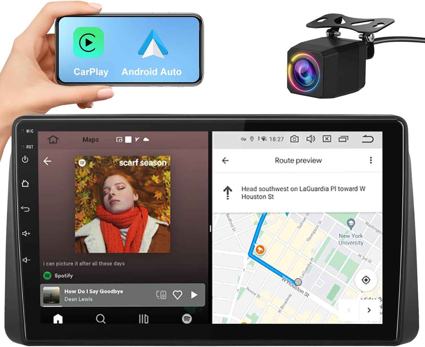 【2 + 64 Go】 Stéréo de voiture Android 13 pour Dodge Grand Caravan 2008-2020 et Chrysler Town & Country 2011-2016, compatible avec CarPlay et Android Auto