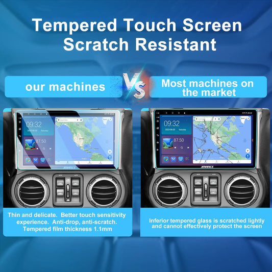 Autoradio 10,1" pour Jeep Wrangler 2011-2014 : 2+64 Go, GPS, DSP, Bluetooth, WiFi, CarPlay sans fil et Android Auto, commande au volant