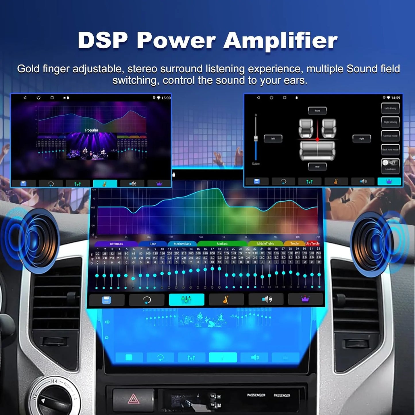 Stéréo de voiture Android 9" pour Toyota Tacoma 2005-2013, 4+64 Go, Apple CarPlay, Android Auto, navigation GPS, caméra de recul AHD, radio à écran tactile