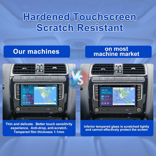 Autoradio Android 7" 2+64 Go pour VW Golf 5/6, Touran, Tiguan, Skoda, SEAT : GPS, Carplay sans fil, Android Auto, Bluetooth, WiFi, DSP