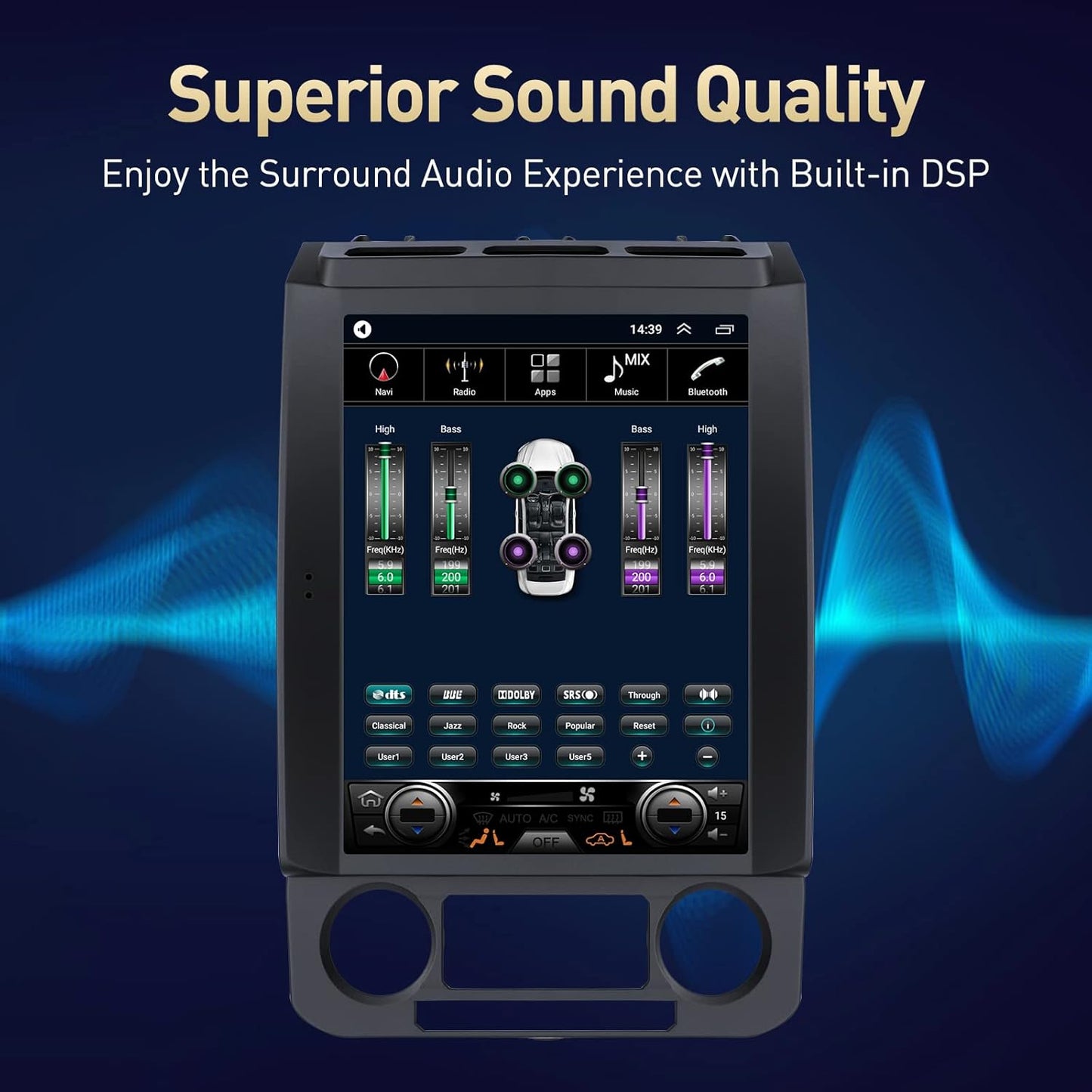 Autoradio Android 12 pour Ford F150 (2015-2018) - Écran tactile IPS 12,1", 4 Go + 64 Go, GPS, 4G LTE, WiFi, CarPlay sans fil, caméra de recul gratuite
