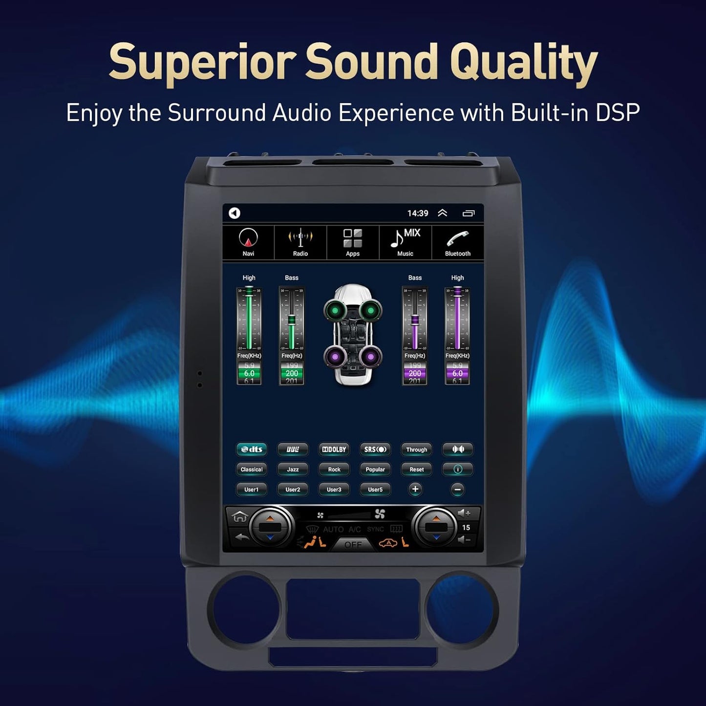 Autoradio Android 12 pour Ford F150 (2015-2018) - Écran tactile IPS 12,1", 4 Go + 64 Go, GPS, 4G LTE, WiFi, CarPlay sans fil, RDS, caméra, mise à niveau de l'unité principale