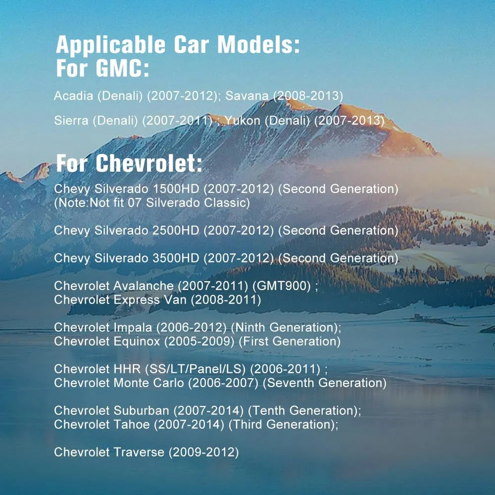 Autoradio Stéréo 2+64 Go pour Chevrolet Silverado 2007-2013, Tahoe, Equinox, GMC Sierra, Yukon - Android 13, CarPlay, Android Auto, Bluetooth, Navigation GPS