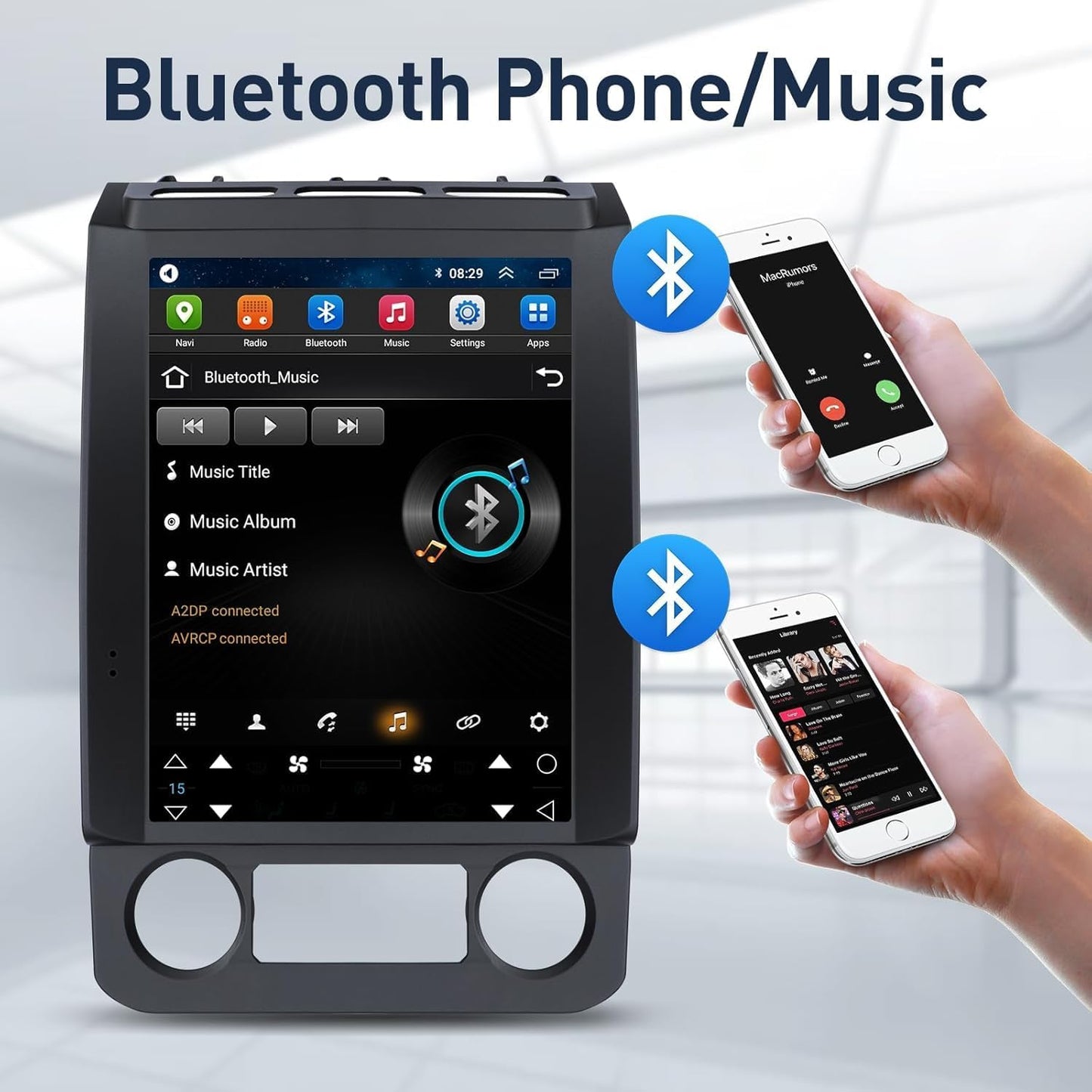 Mise à niveau radio Android 13 pour Ford F150 2015-2020 : GPS à écran tactile IPS 12,1", CarPlay sans fil, Android Auto filaire, commandes de direction, Bluetooth, WiFi