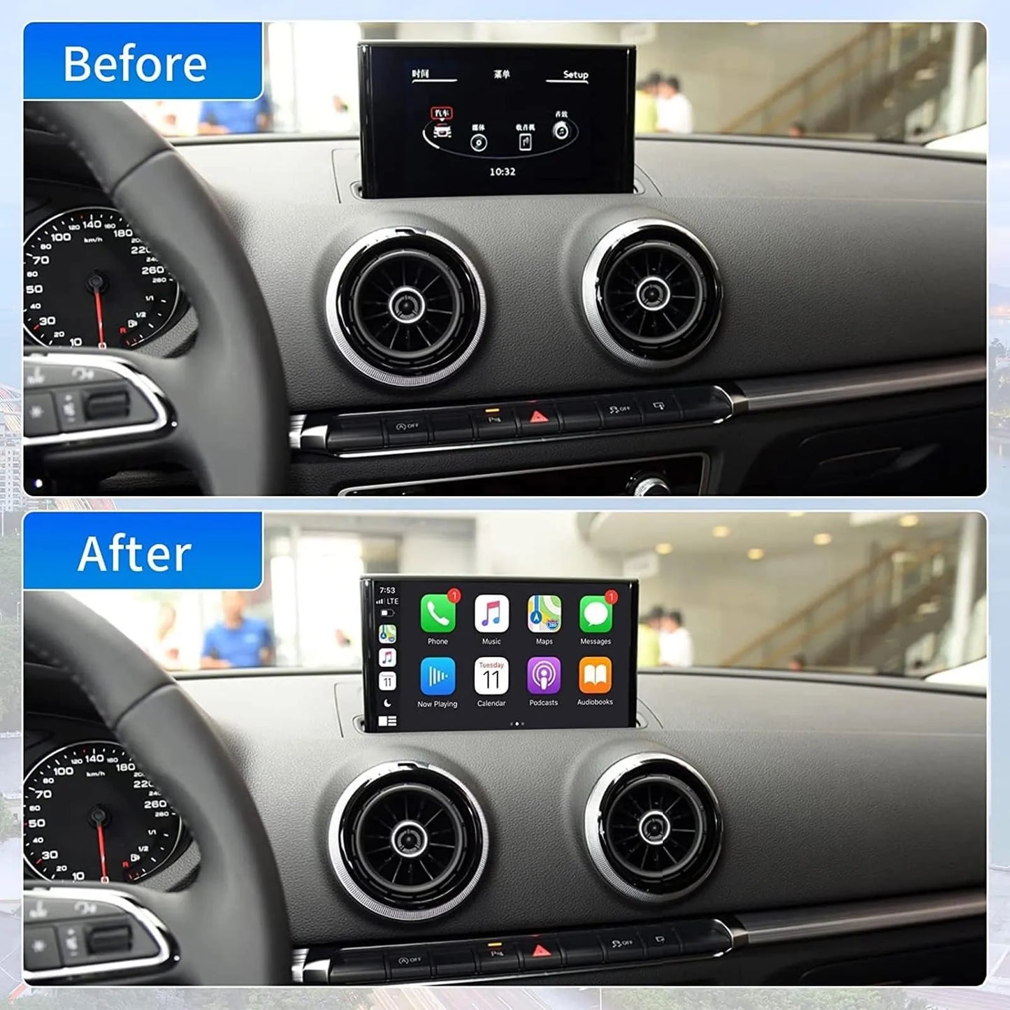Module Sans Fil CarPlay & Android Auto pour Audi A3 (2013-2018)