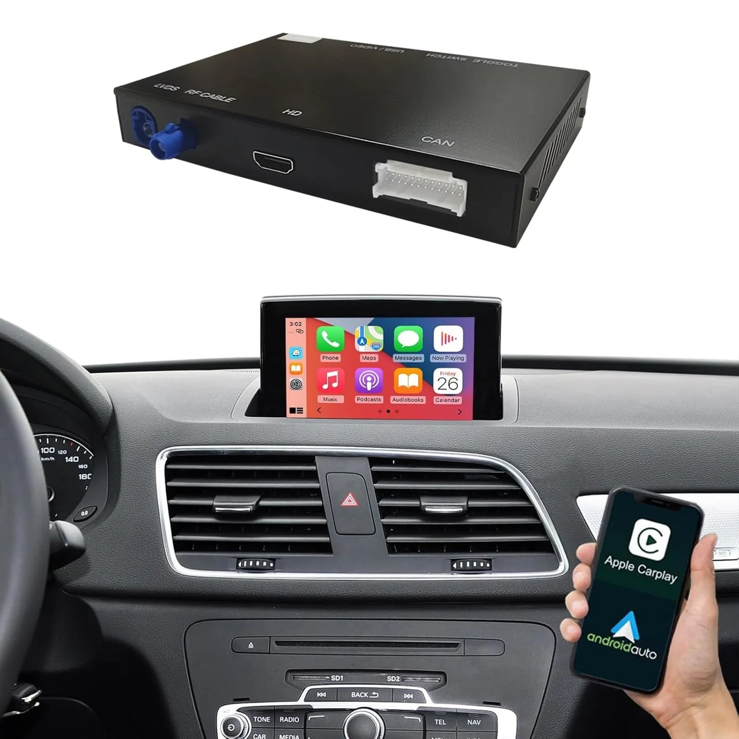 Module Sans Fil CarPlay & Android Auto pour Audi A3 (2013-2018)