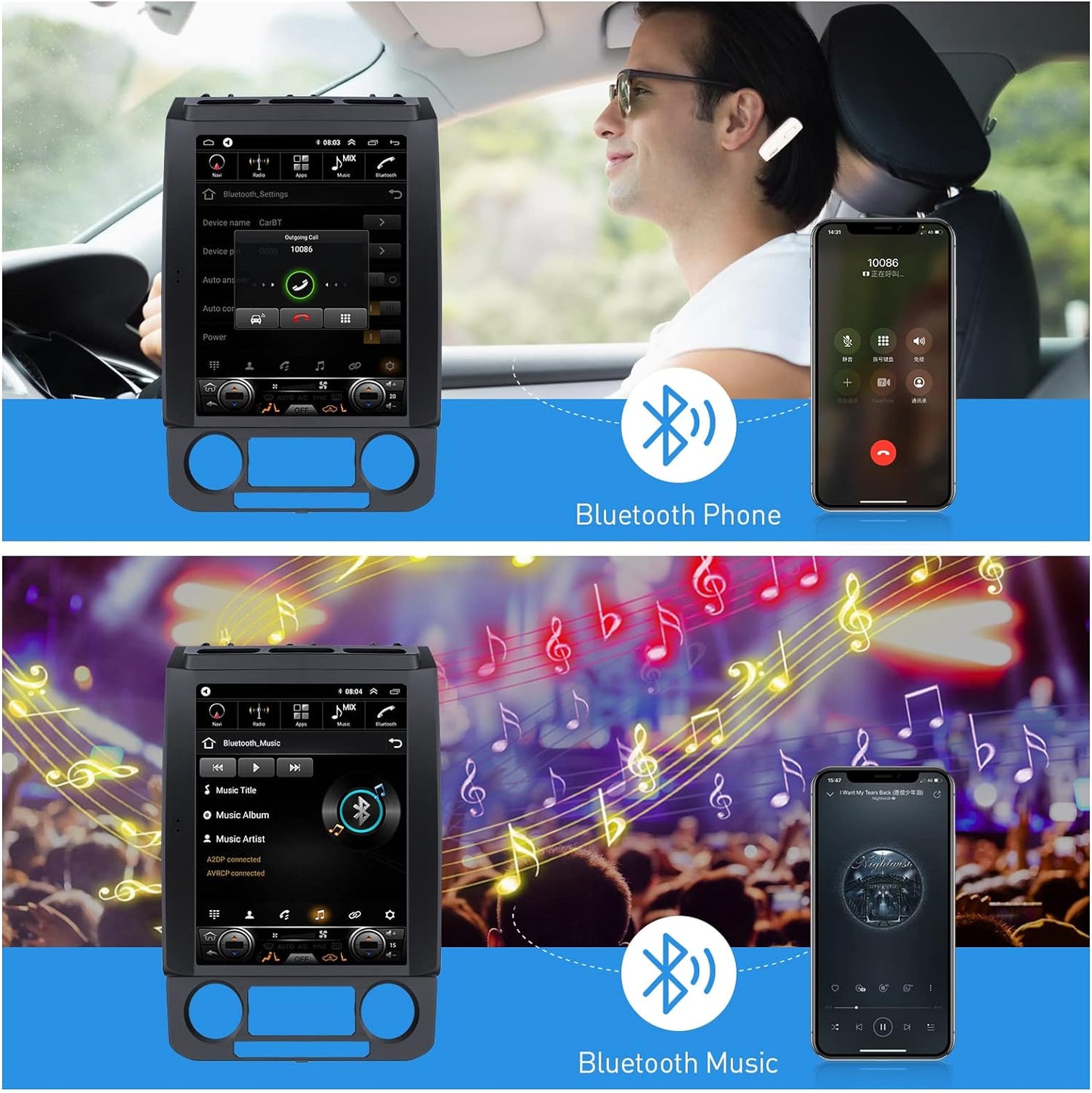 Autoradio Android 12 pour Ford F150 (2015-2018) - Écran tactile IPS 12,1", 4 Go + 64 Go, GPS, 4G LTE, WiFi, CarPlay sans fil, RDS, caméra, mise à niveau de l'unité principale
