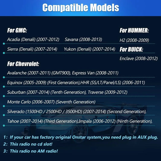 Autoradio Android 13 pour Chevrolet Silverado/GMC Sierra 2007-2013, écran tactile IPS 7", CarPlay/Android Auto, Bluetooth, GPS, 2 Go de RAM, 32 Go de ROM