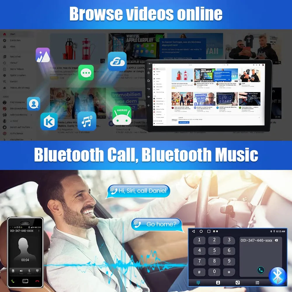 Autoradio 9" pour Dodge Ram 2013-2019 1500/2500/3500, CarPlay/Android Auto intégré, 2G RAM, 64G ROM, DSP, Bluetooth, GPS, FM, WiFi
