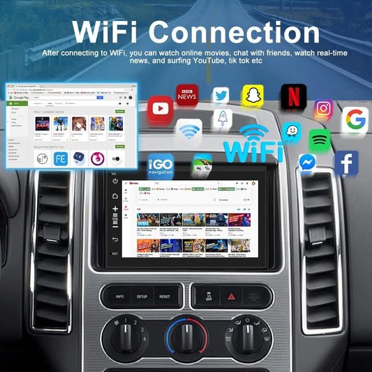 Autoradio 7 pouces 2 + 64 Go pour Ford Série F et plus : Carplay, Android Auto, DSP, Bluetooth, GPS, WiFi, caméra de recul - Compatible avec F150, F250, F350, Fusion, Edge, Explorer, Taurus, Freestar, Expedition