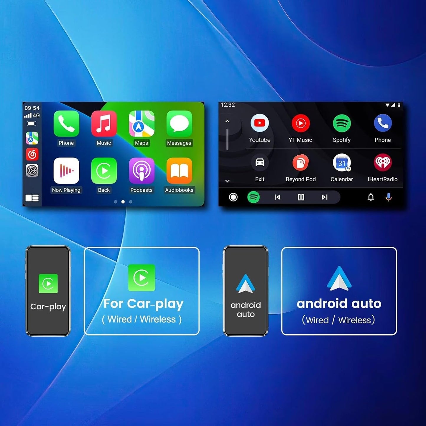 Toyota Hiace Android 13 Stéréo : Écran tactile IPS 2013-2018, CarPlay, Android Auto, GPS, WiFi 5G, FM, SWC, caméra AHD