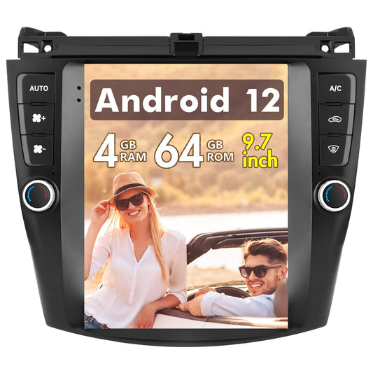 Autoradio Android 9,7" pour Honda Accord 2003-2007, style T, CarPlay et Android Auto, 4 Go de RAM, 64 Go de ROM