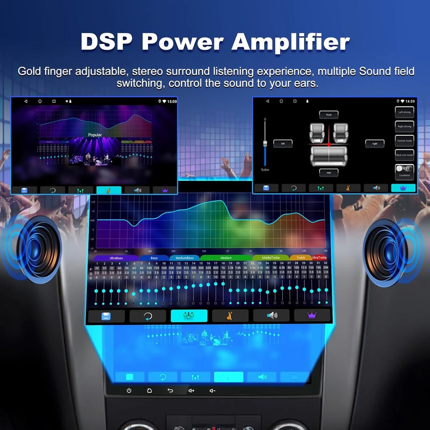 Autoradio Android 8" 4+64 Go pour Chevrolet Silverado/GMC Sierra/Yukon/Tahoe/Buick : GPS à écran tactile, Carplay, Android Auto, Bluetooth, WiFi, SWC.