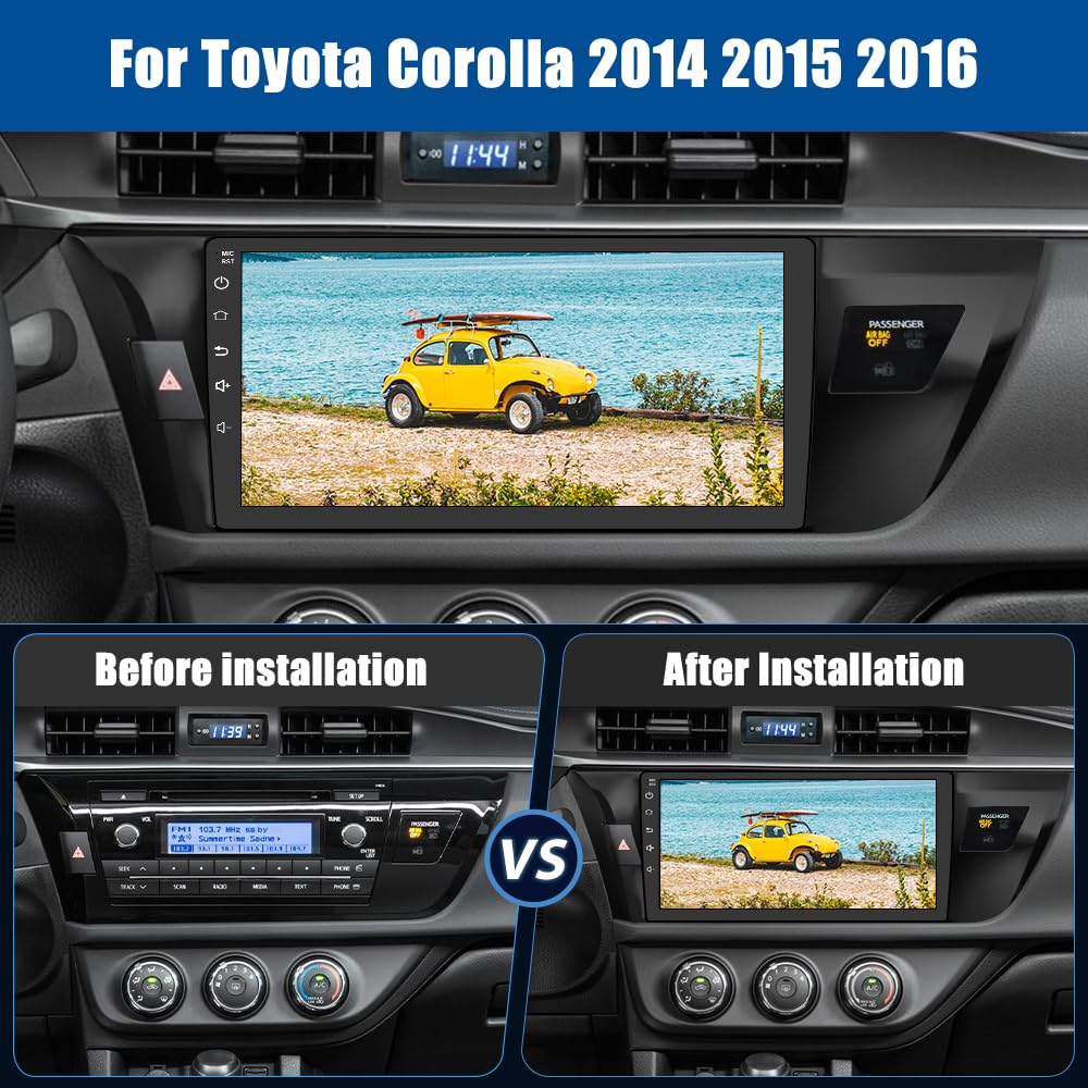 Autoradio Android 13 pour Toyota Corolla 2014-2016 avec CarPlay et Android Auto