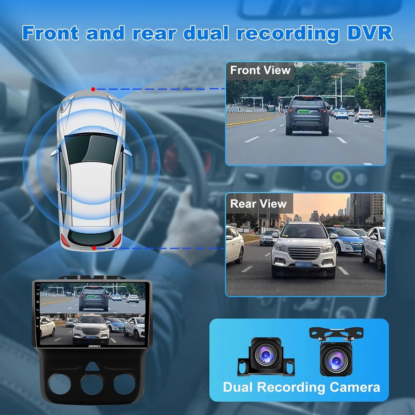 Autoradio Android 4+64 Go pour Dodge Ram 1500-3500 (2013-2018) – Octa Core, GPS, 4G, DSP HiFi, AM/FM/RDS, SWC, kit de remplacement radio