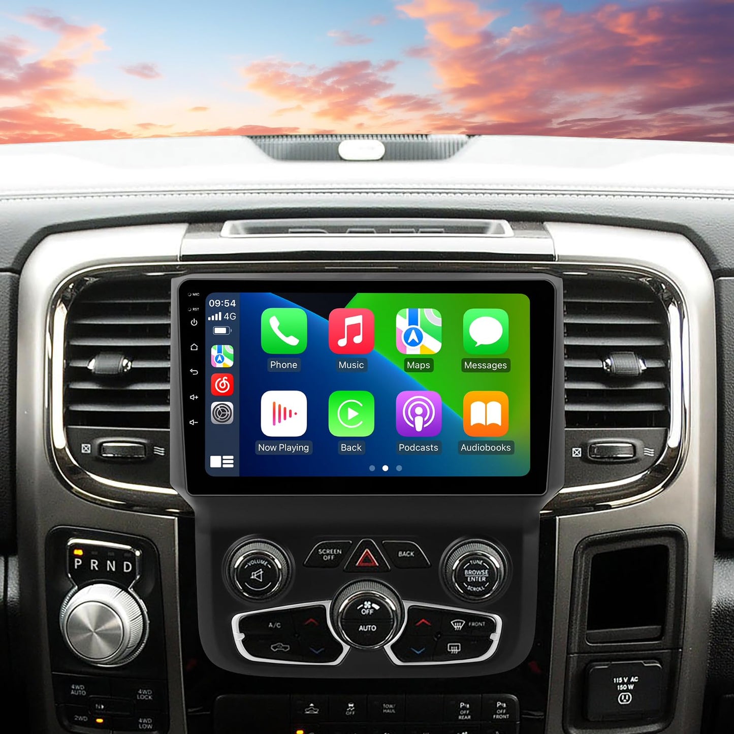 Stéréo de voiture Android 12 8 cœurs 9" pour Dodge Ram 2013-2018 : 4+64 Go, 1280 x 720, CarPlay/Android Auto sans fil, DSP, AM/FM, GPS, WiFi 5G, kit de tableau de bord de mise à niveau automatique AC