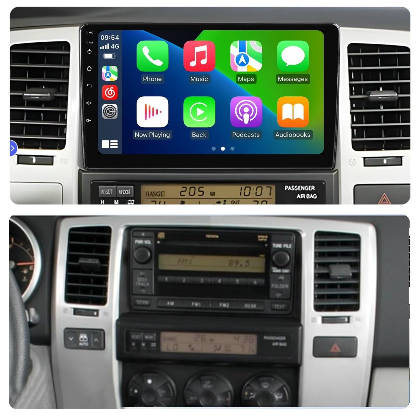 Android 13 Écran tactile pour Toyota 4Runner 2003-2009, IPS, CarPlay, Android Auto, GPS, WiFi 5G, FM, SWC, caméra AHD
