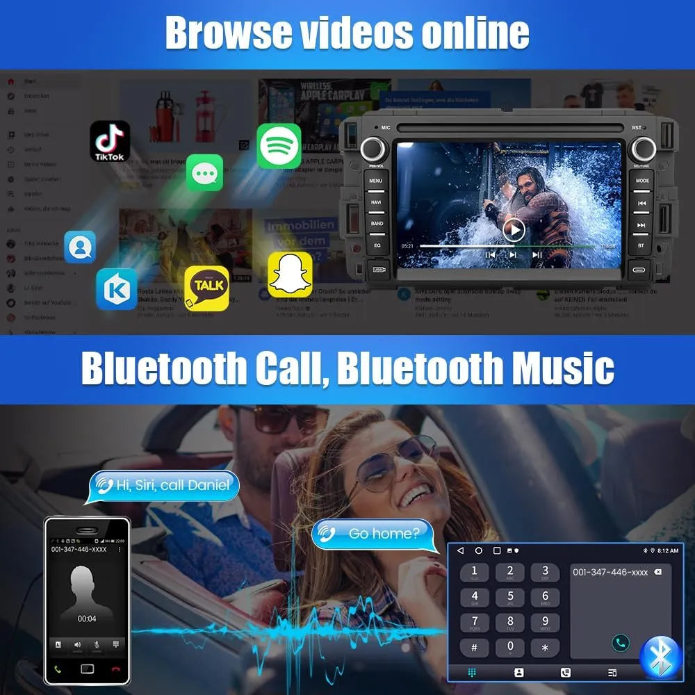 Autoradio Android 13 pour Chevrolet Silverado/GMC Sierra 2007-2013, écran tactile IPS 7", CarPlay/Android Auto, Bluetooth, GPS, 2 Go de RAM, 32 Go de ROM