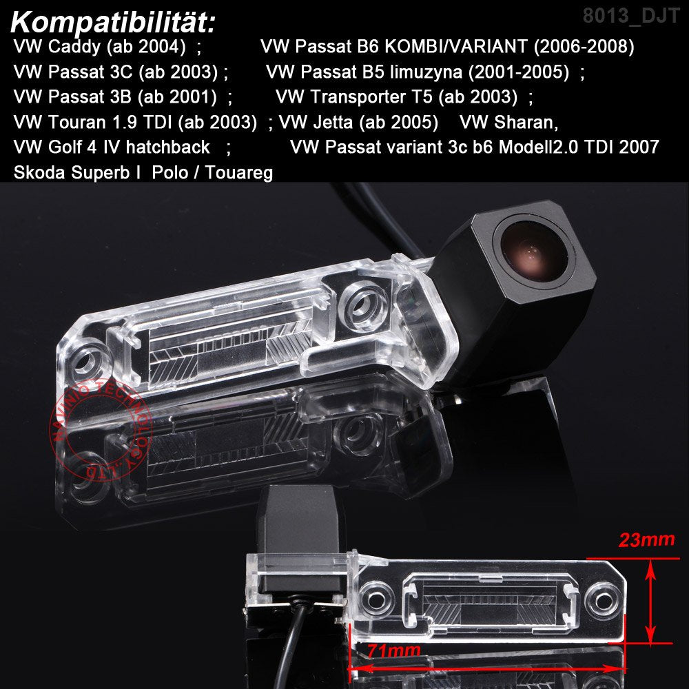 Caméra de Recul Nocturne pour VW Caddy, Passat, Jetta, Multivan, T5, Golf Plus, Polo
