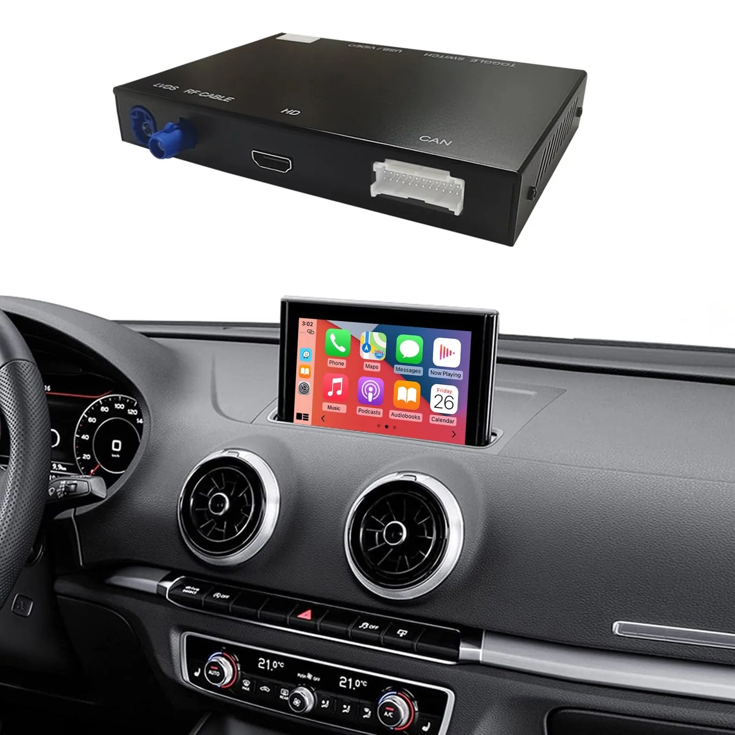 Module Sans Fil CarPlay & Android Auto pour Audi A3 (2013-2018)