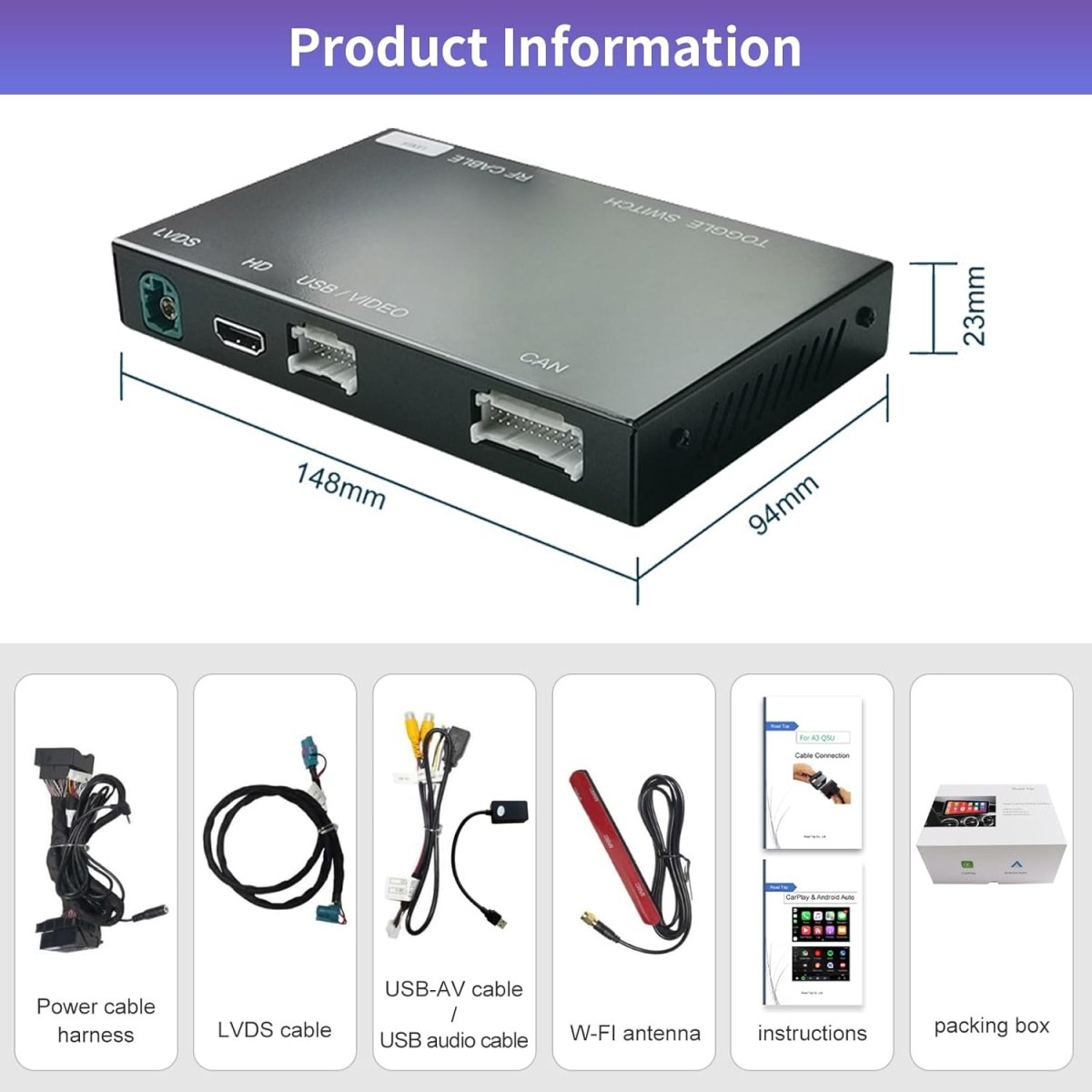 Kit de Rétrofit CarPlay & Android Auto Sans Fil pour Mercedes - Benz S - Class W222 (2014 - 2020, NTG5.0) - toptaktil
