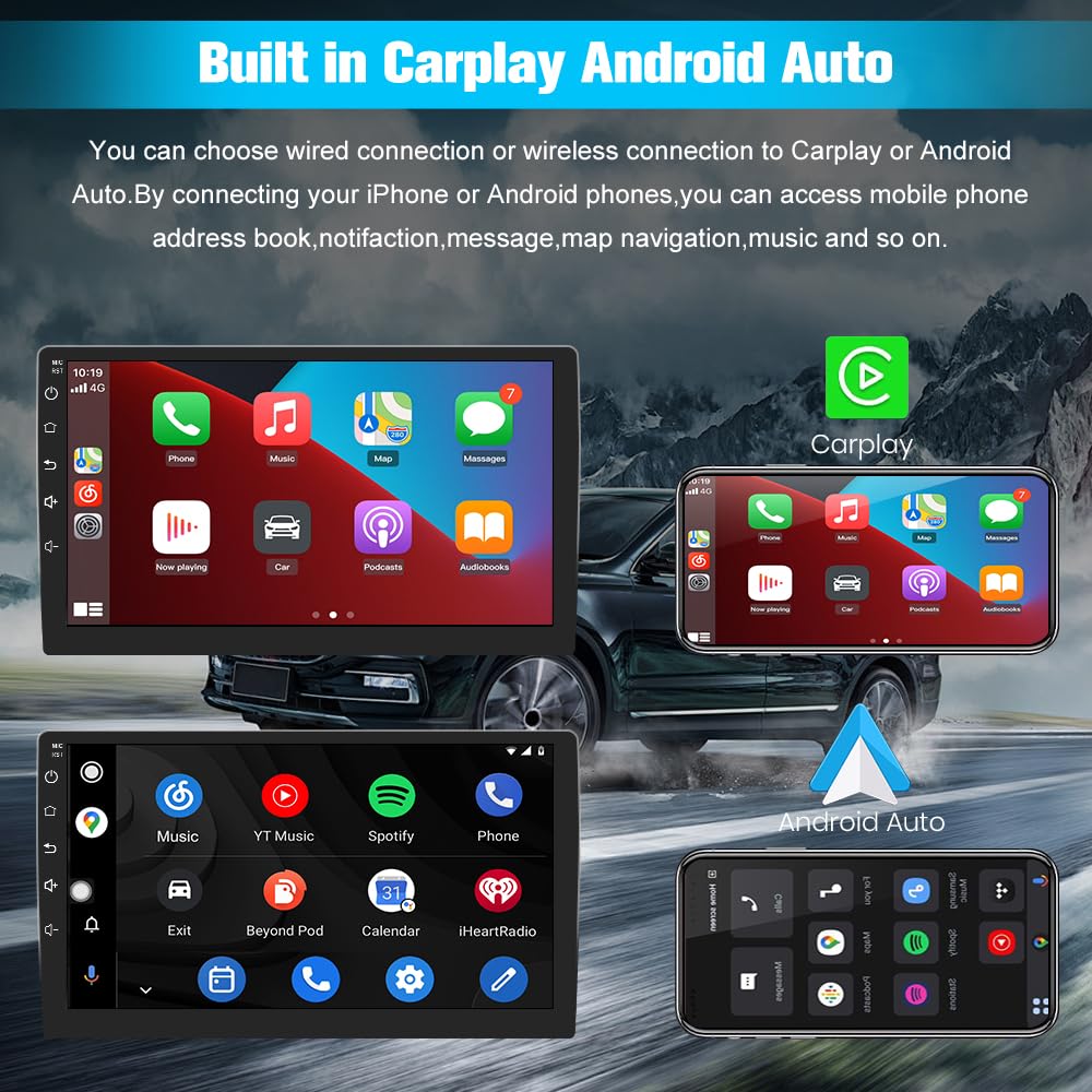 Autoradio 10,1" pour Dodge Caravan/Chrysler Town & Country (2001-2007), 2+64 Go, Android 12, CarPlay, Android Auto, Bluetooth, DSP, navigation GPS