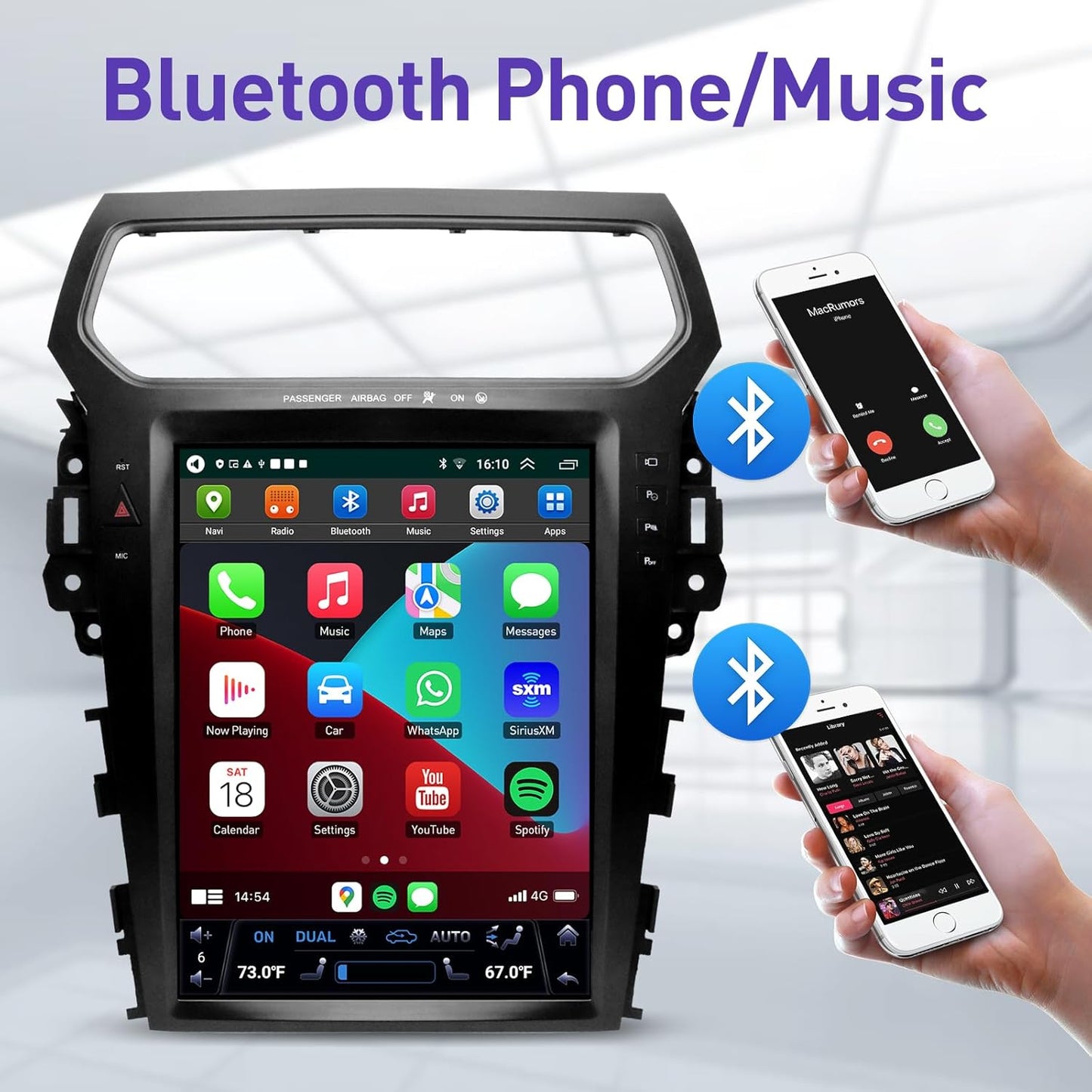 Ford Explorer 2011-2019 Mise à niveau stéréo Android 13 : écran tactile IPS 12,1", CarPlay sans fil et navigation automatique Android