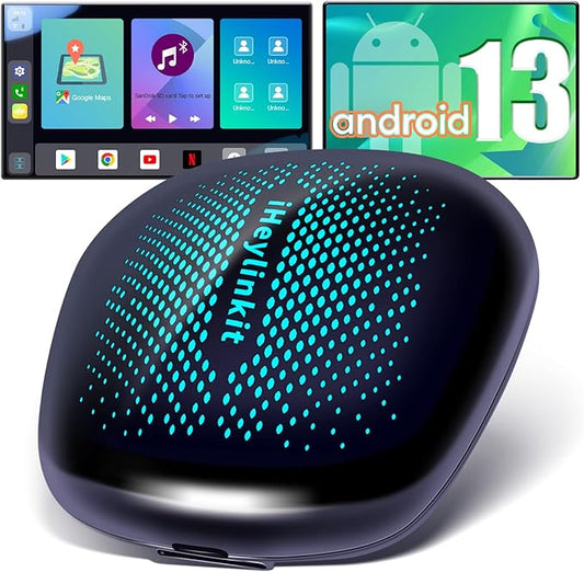 Adaptateur Carplay Sans Fil - Android 13 - 8 Cœurs Qualcomm - GPS & 5G - Plug & Play - Écran Tactile - Bluetooth - Autoradio