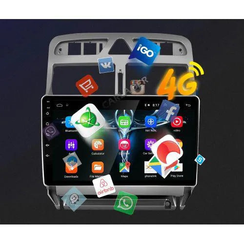 Poste Android 13//4G-64-Peugeot 307 2002-2013/Carplay-Android Auto | Autoradio | Android 14 | Écran Tactile | Bluetooth | GPS