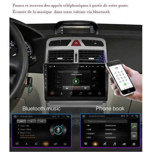 Poste Android 13//4G-64-Peugeot 307 2002-2013/Carplay-Android Auto | Autoradio | Android 14 | Écran Tactile | Bluetooth | GPS